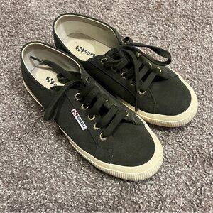36 SUPERGA dark green suede sneakers